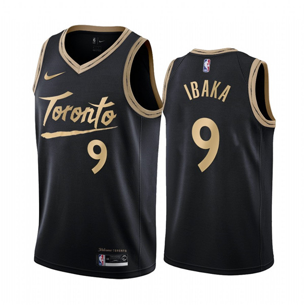 Men's Toronto Raptors #9 Serge Ibaka Black NBA City Edition New Uniform 2020-21 Stitched Jersey Men's Toronto Raptors #9 Serge Ibaka Black NBA City Edition New Uniform 2020-21 Stitched Jersey